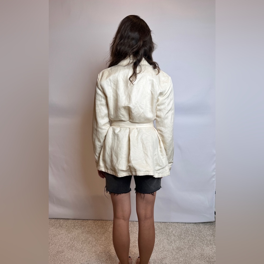 Tahari Cream Linen Women's Blazer